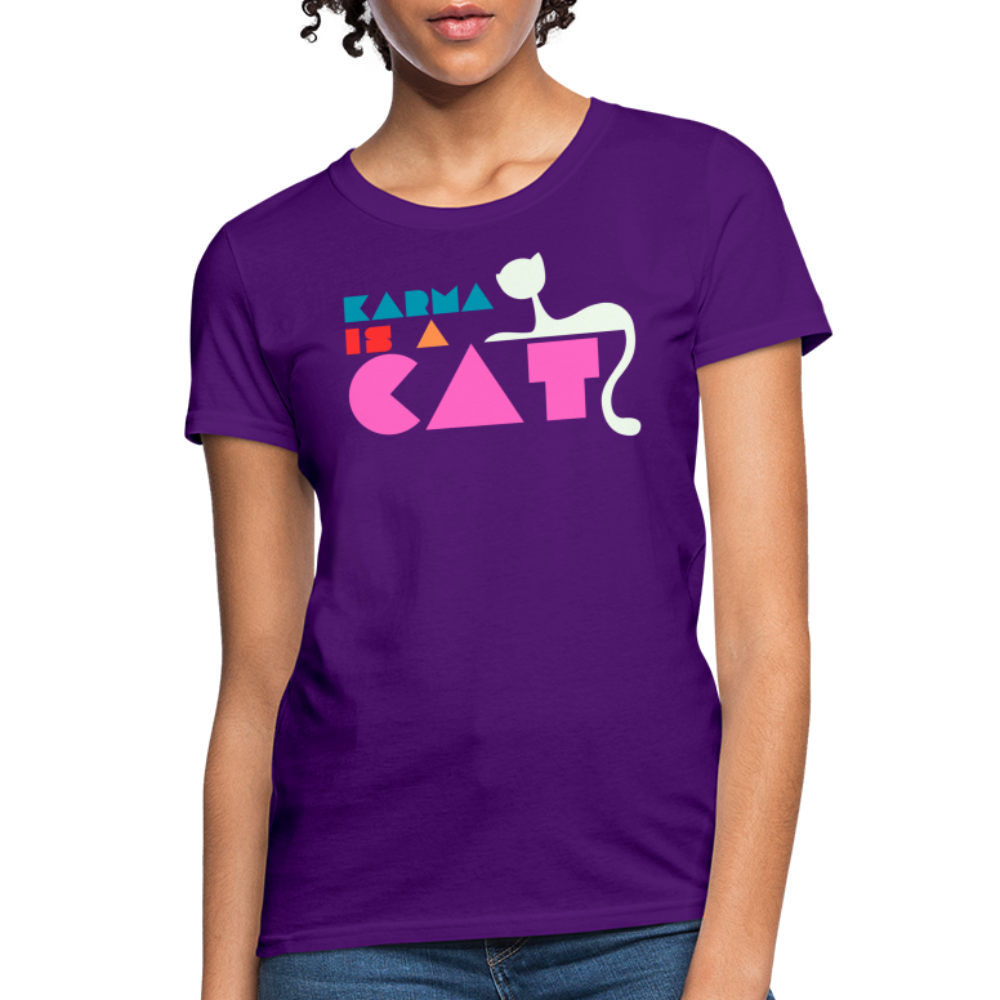 Karma is a Cat Shapes Women's T-Shirt - purple