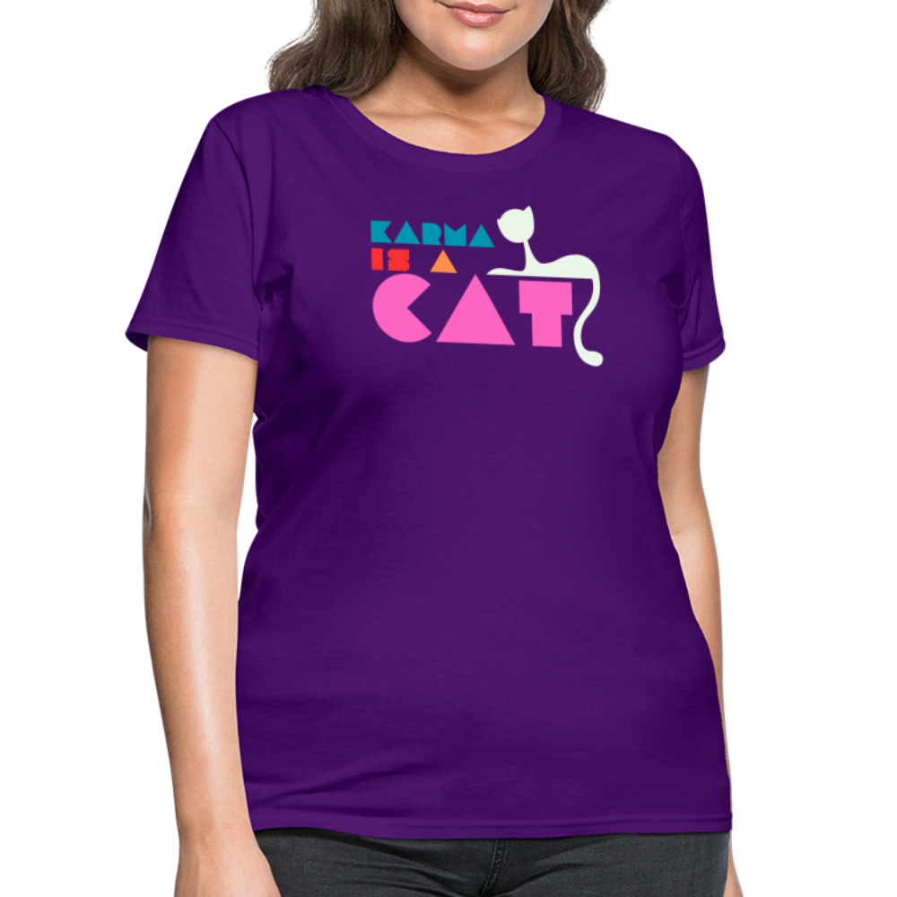 Karma is a Cat Shapes Women's T-Shirt - purple