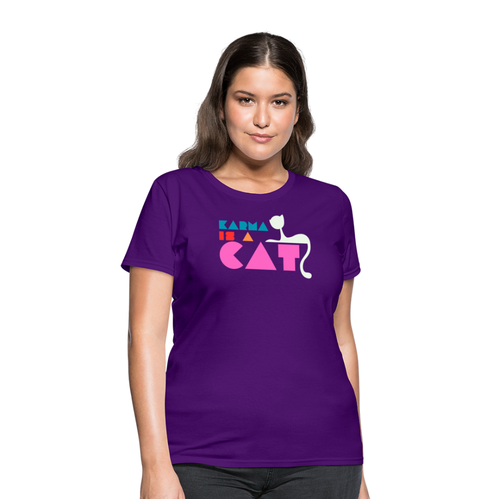 Karma is a Cat Shapes Women's T-Shirt - purple