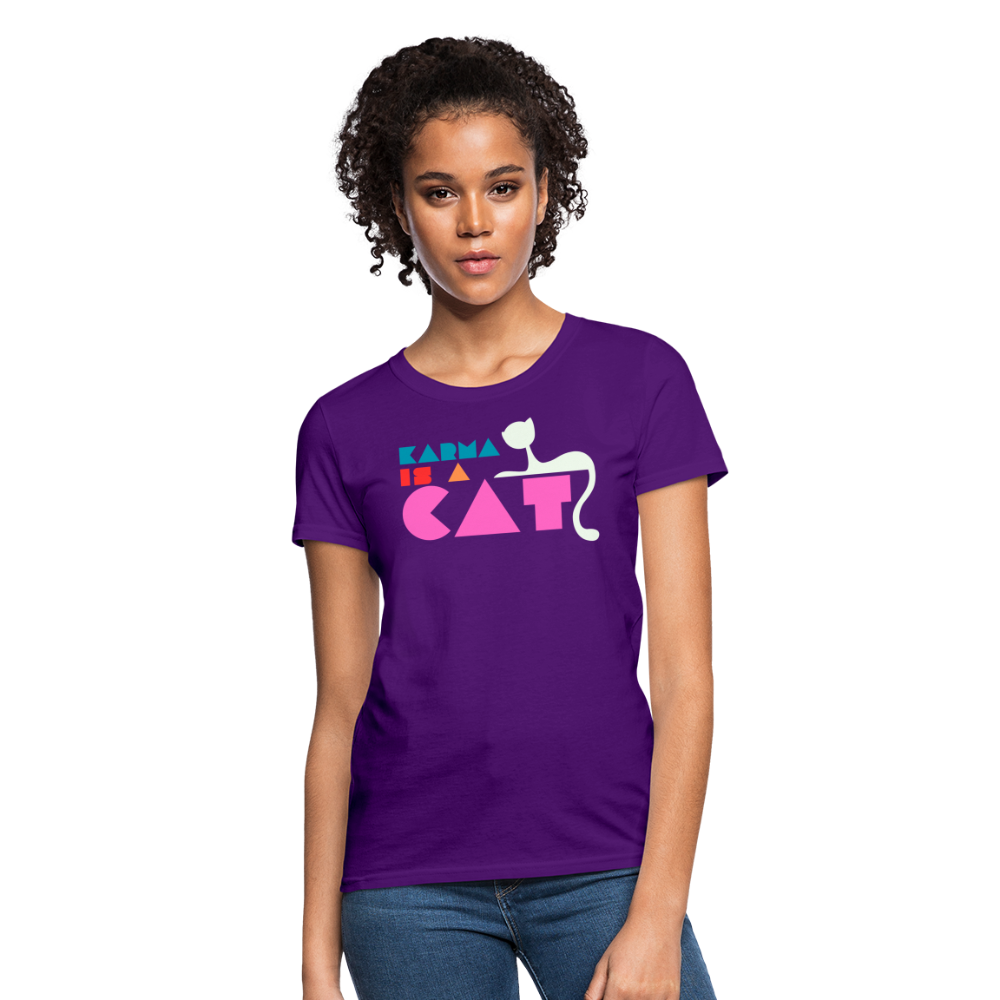 Karma is a Cat Shapes Women's T-Shirt - purple