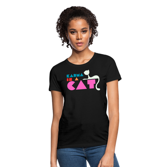 Karma is a Cat Shapes Women's T-Shirt - black