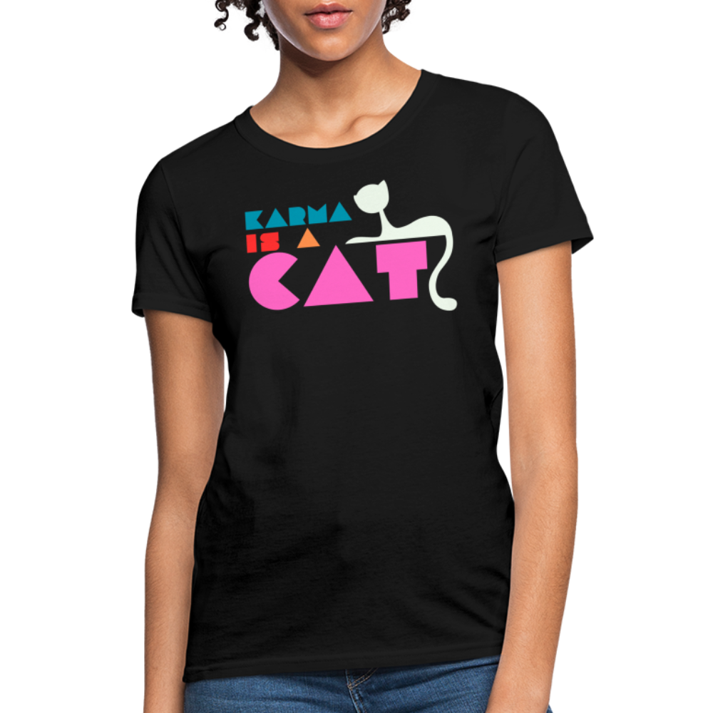 Karma is a Cat Shapes Women's T-Shirt - black