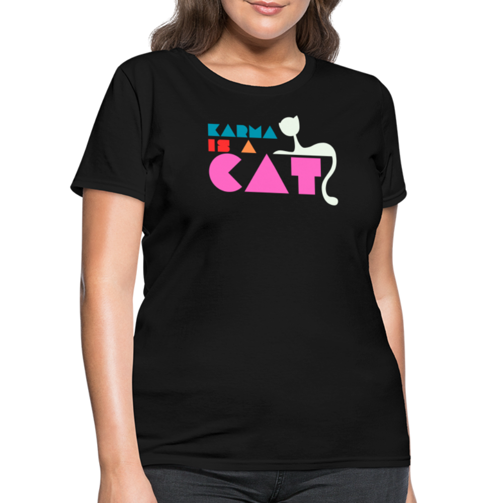 Karma is a Cat Shapes Women's T-Shirt - black