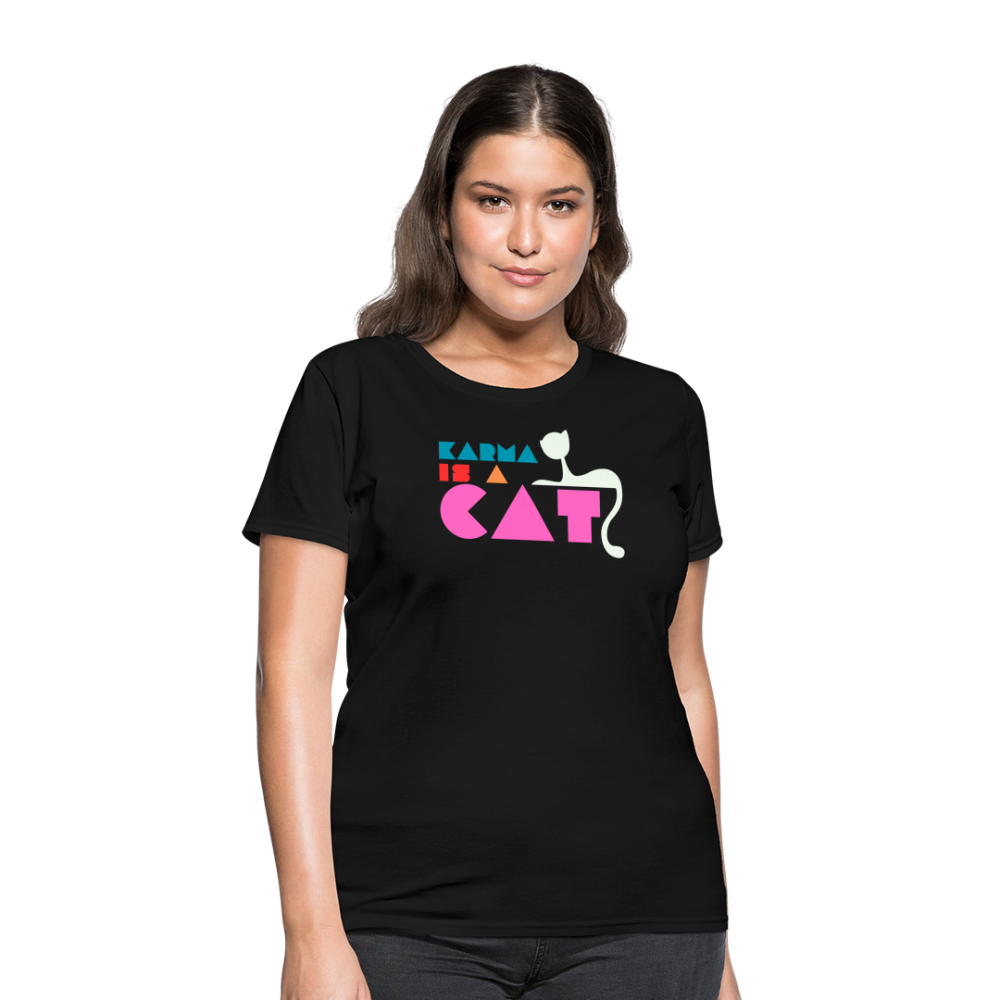 Karma is a Cat Shapes Women's T-Shirt - black