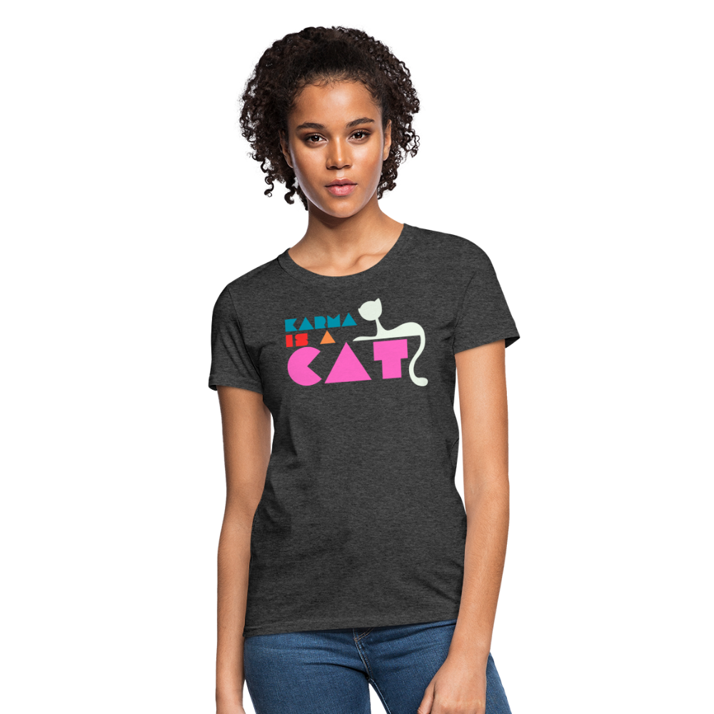 Karma is a Cat Shapes Women's T-Shirt - heather black