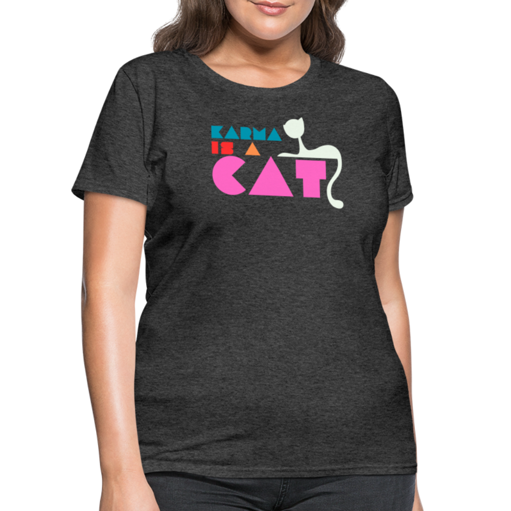 Karma is a Cat Shapes Women's T-Shirt - heather black