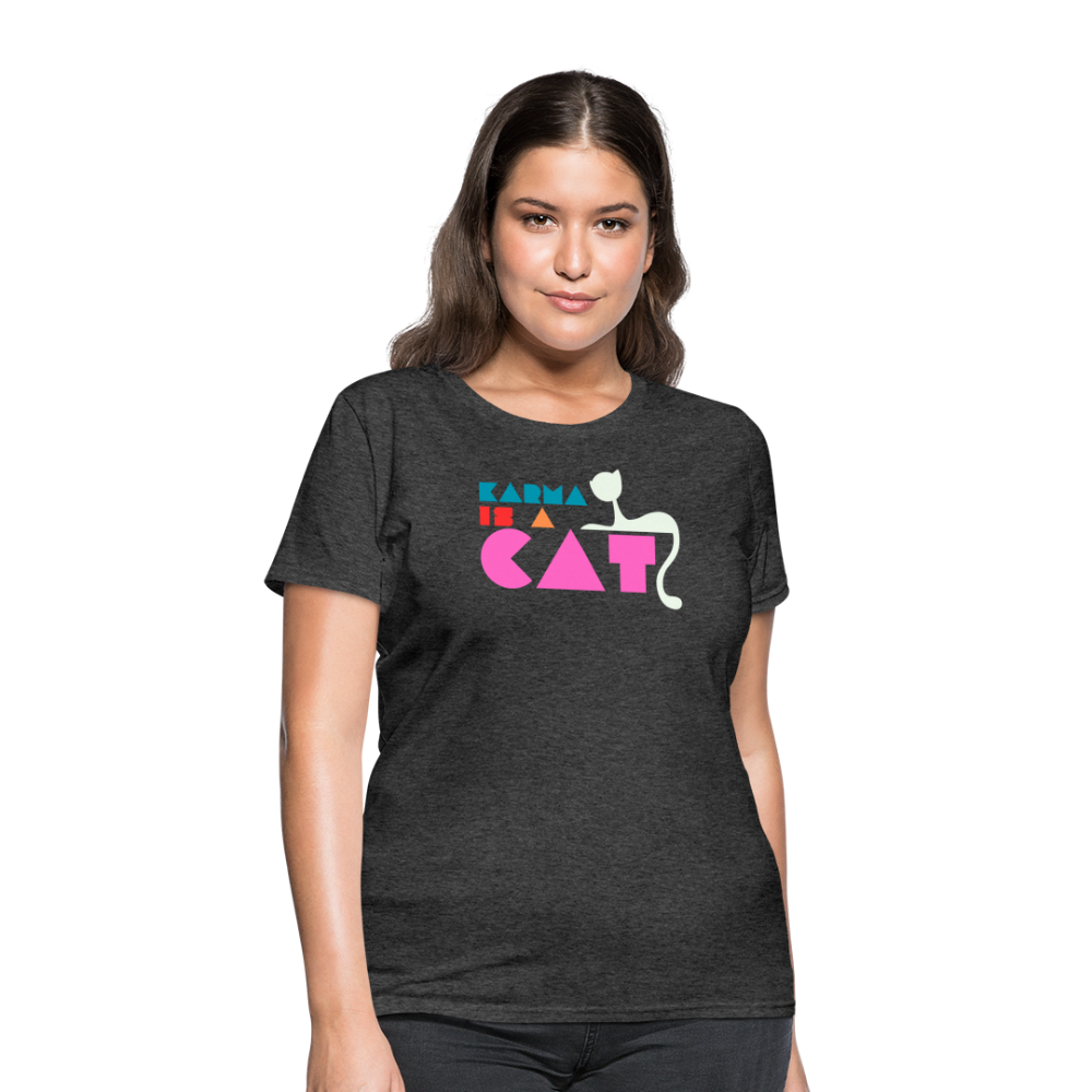 Karma is a Cat Shapes Women's T-Shirt - heather black