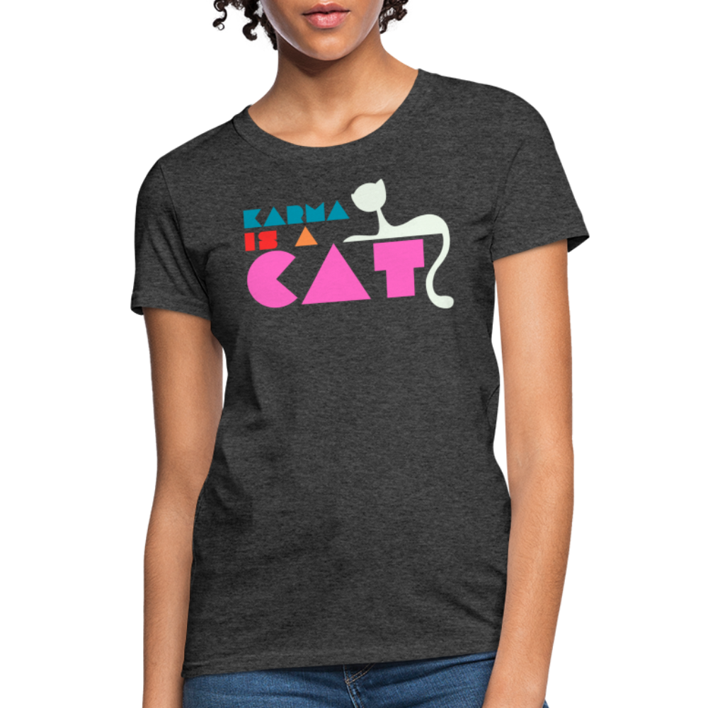 Karma is a Cat Shapes Women's T-Shirt - heather black