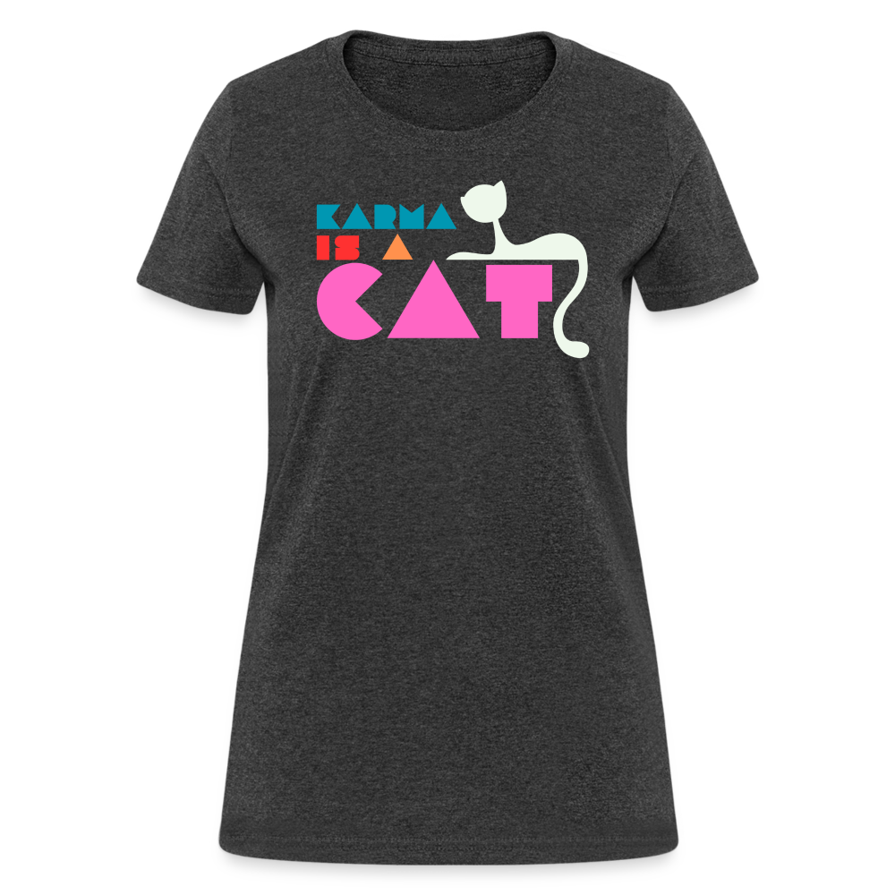 Karma is a Cat Shapes Women's T-Shirt - heather black