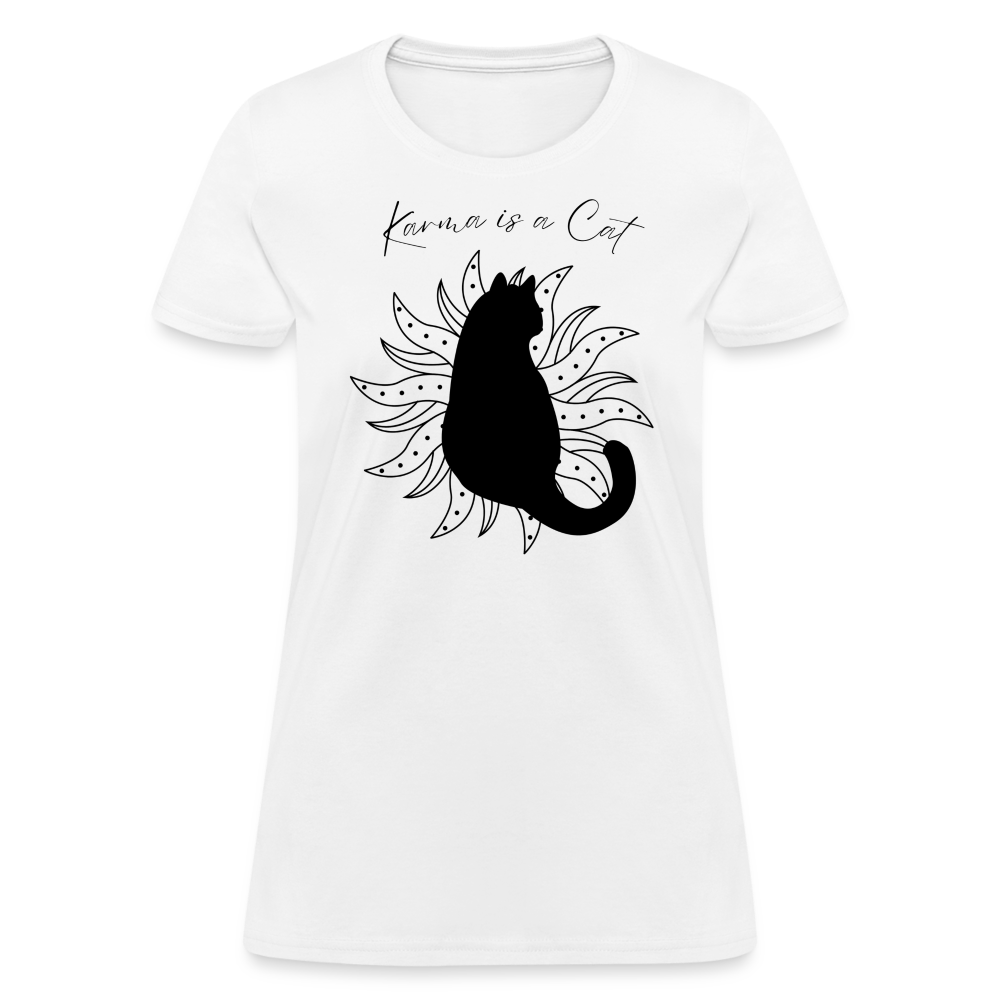 Karma is a Cat Fashion Forward Women's T-Shirt - white