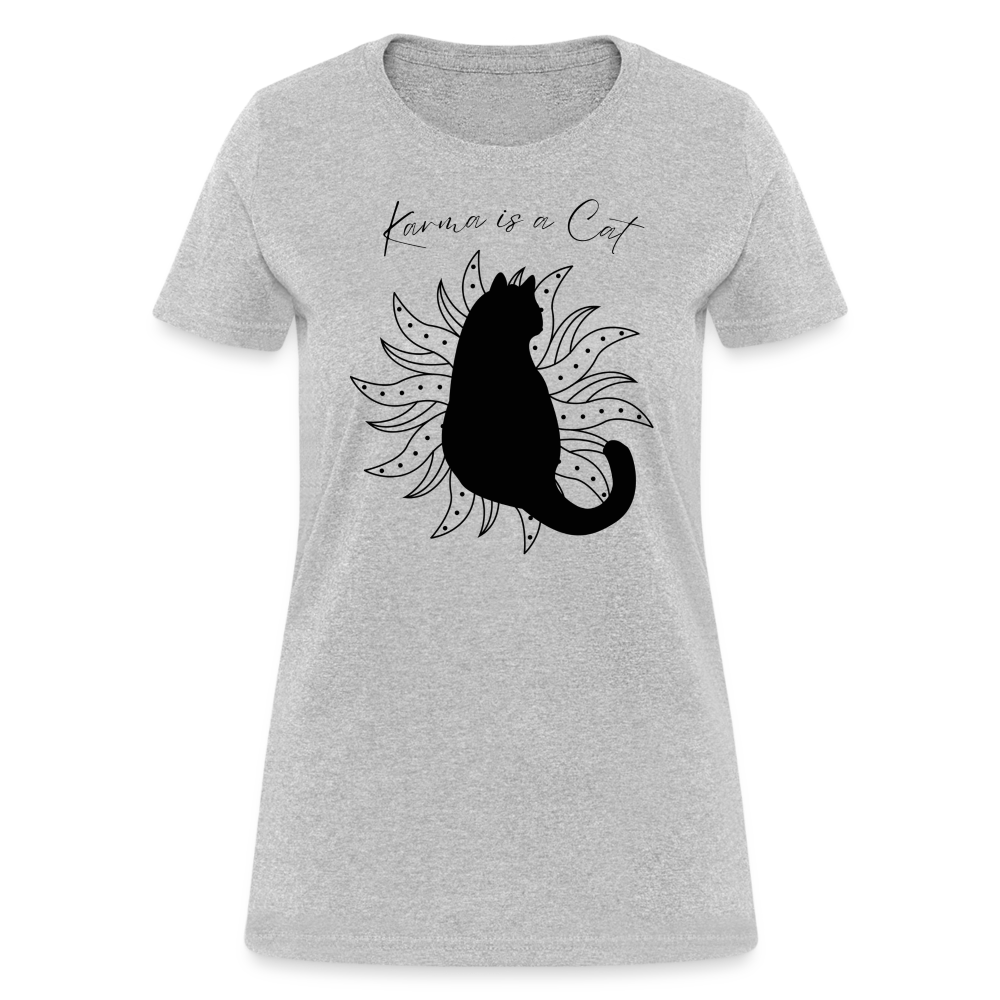 Karma is a Cat Fashion Forward Women's T-Shirt - heather gray