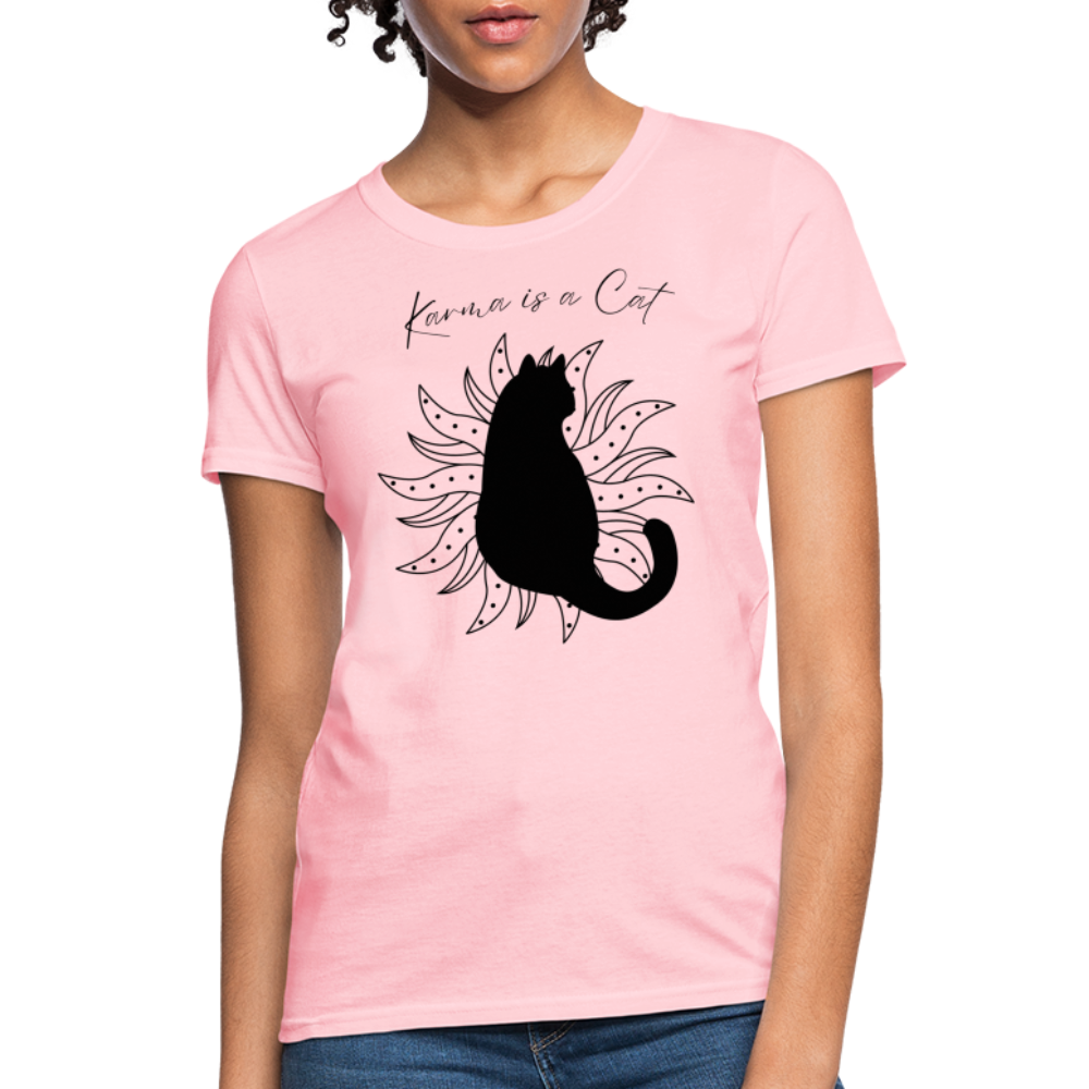 Karma is a Cat Fashion Forward Women's T-Shirt - pink