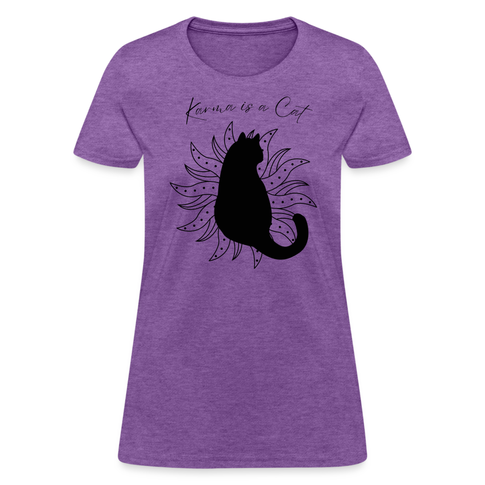 Karma is a Cat Fashion Forward Women's T-Shirt - purple heather