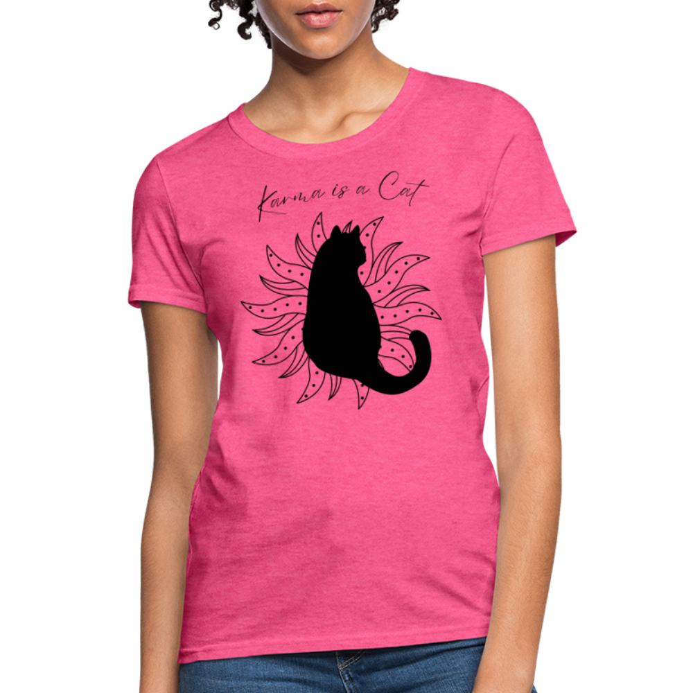 Karma is a Cat Fashion Forward Women's T-Shirt - heather pink