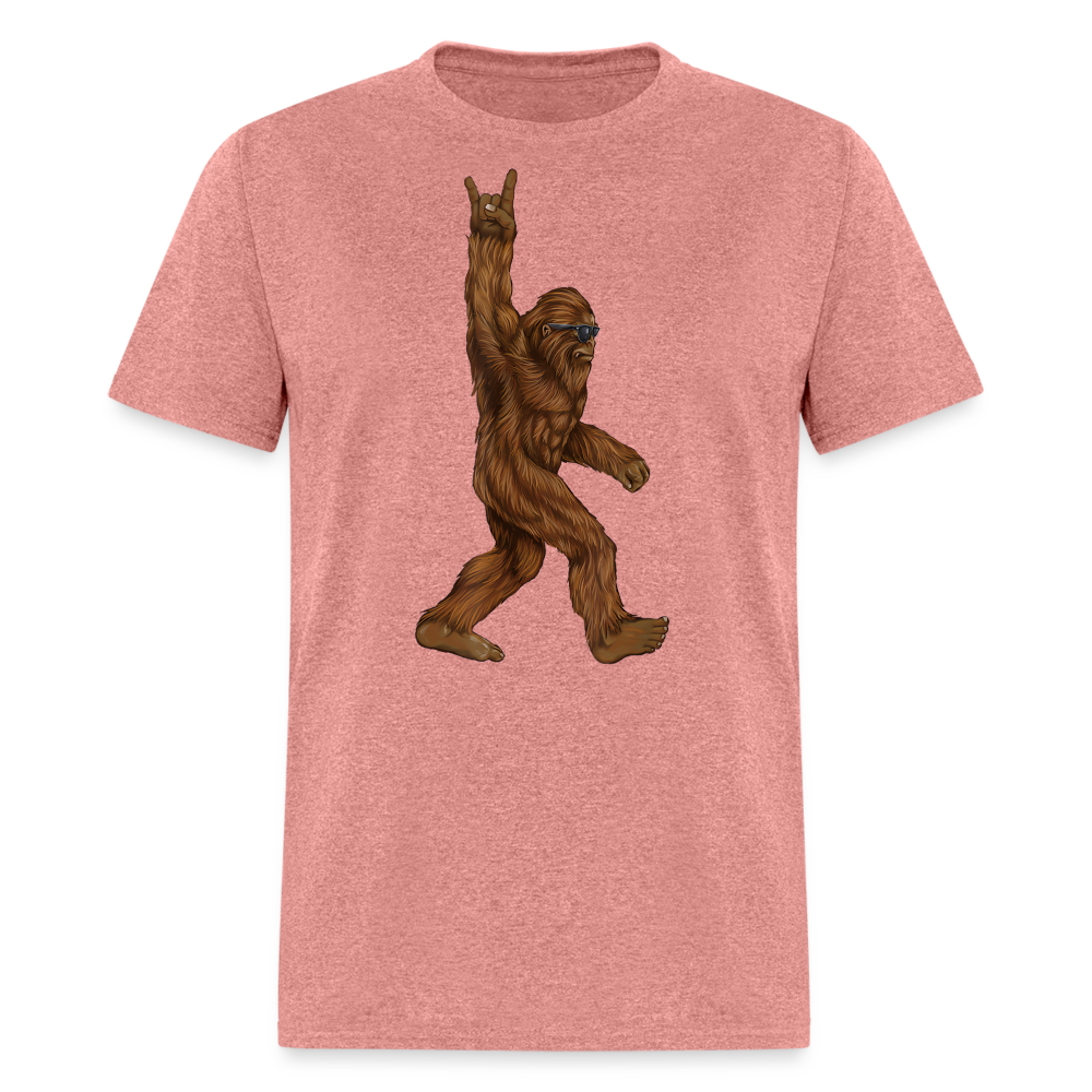 Rock On Bigfoot Sasquatch With Sunglasses Rock And Roll Graphic Tee Unisex Classic T-Shirt - heather mauve