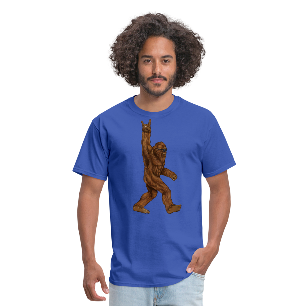 Rock On Bigfoot Sasquatch With Sunglasses Rock And Roll Graphic Tee Unisex Classic T-Shirt - royal blue