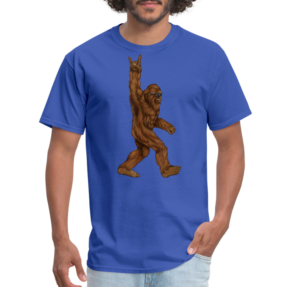 Rock On Bigfoot Sasquatch With Sunglasses Rock And Roll Graphic Tee Unisex Classic T-Shirt - royal blue