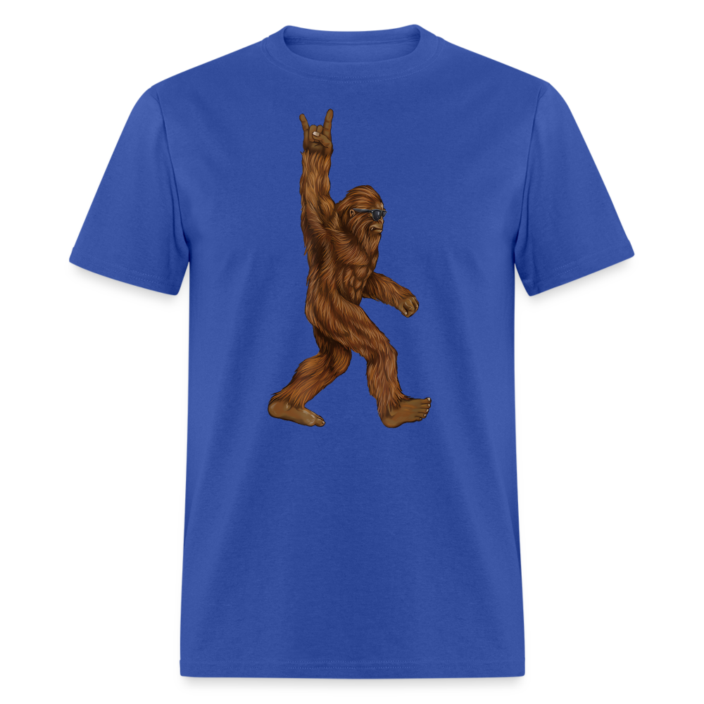 Rock On Bigfoot Sasquatch With Sunglasses Rock And Roll Graphic Tee Unisex Classic T-Shirt - royal blue