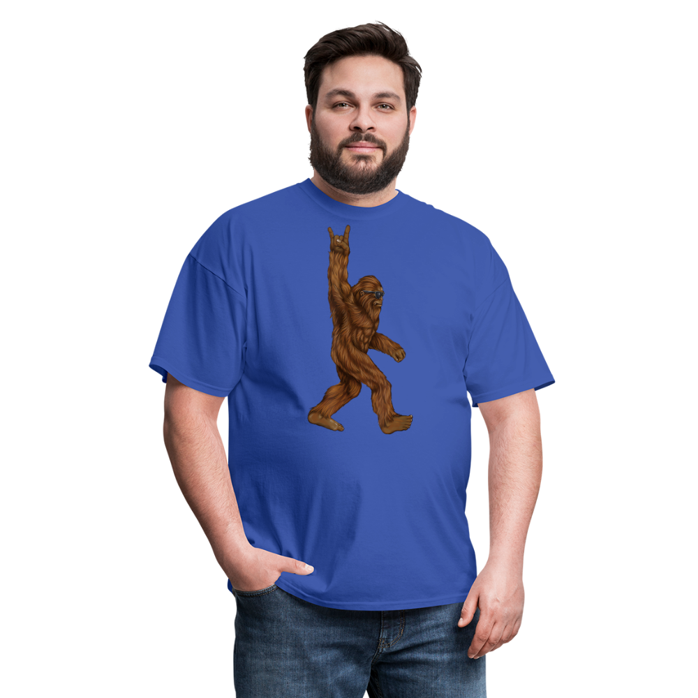 Rock On Bigfoot Sasquatch With Sunglasses Rock And Roll Graphic Tee Unisex Classic T-Shirt - royal blue