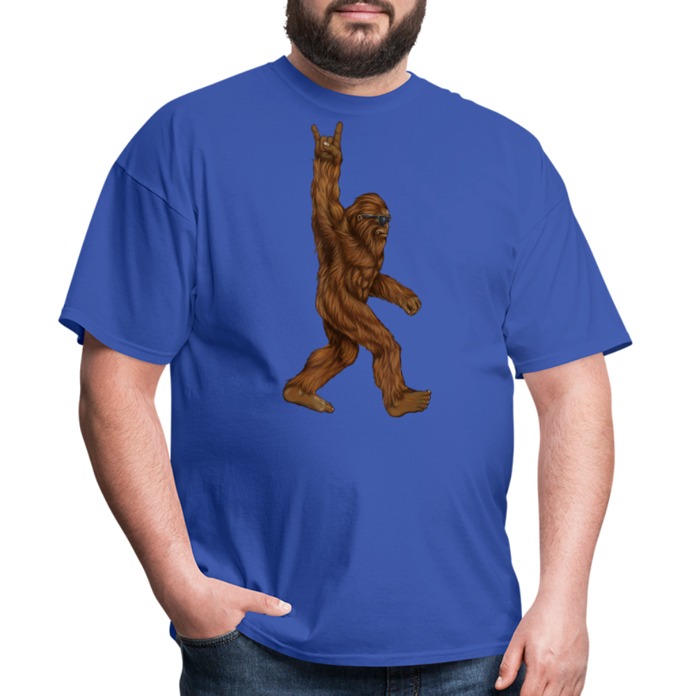 Rock On Bigfoot Sasquatch With Sunglasses Rock And Roll Graphic Tee Unisex Classic T-Shirt - royal blue