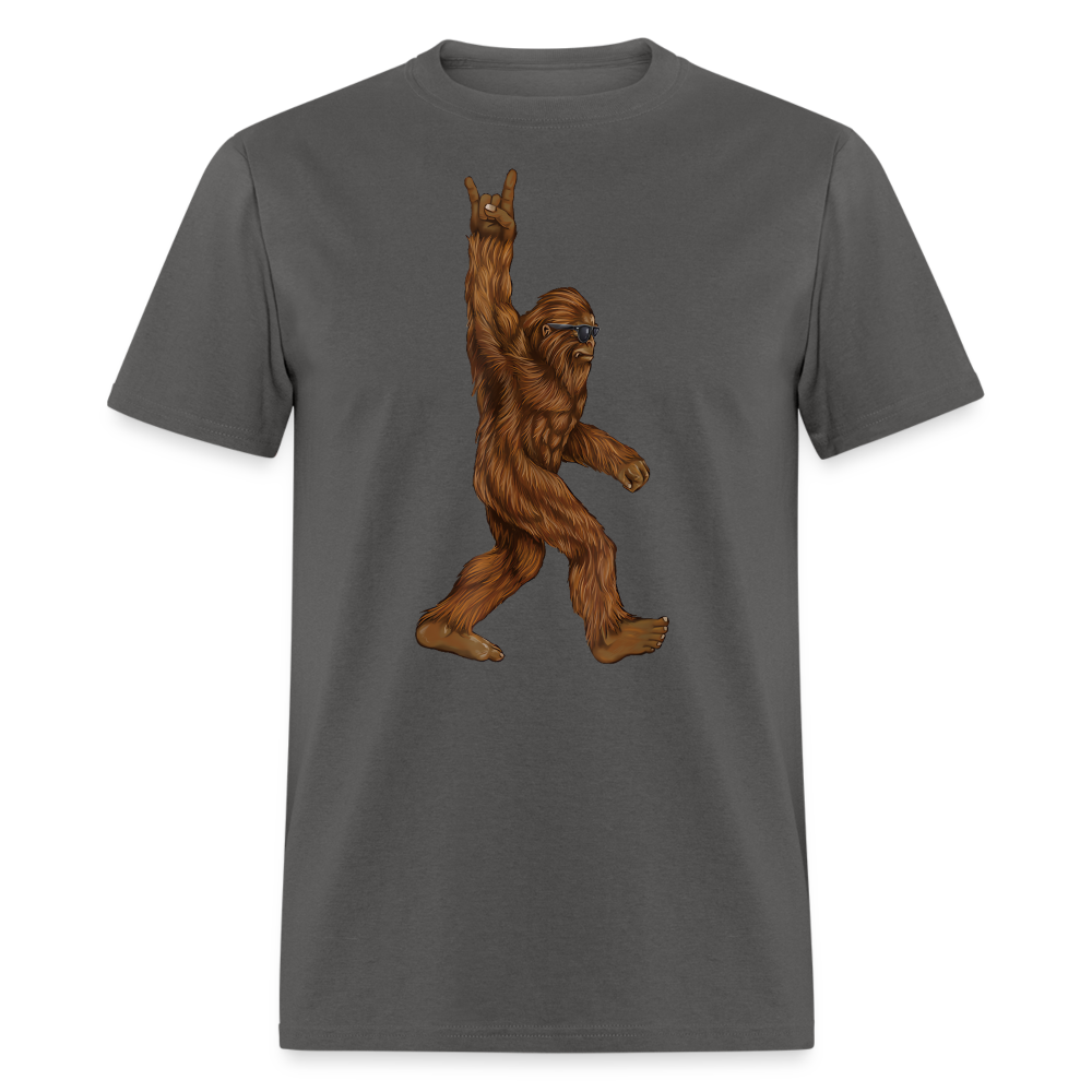 Rock On Bigfoot Sasquatch With Sunglasses Rock And Roll Graphic Tee Unisex Classic T-Shirt - charcoal