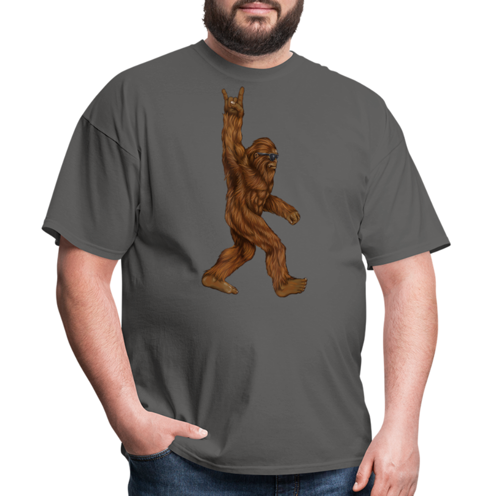 Rock On Bigfoot Sasquatch With Sunglasses Rock And Roll Graphic Tee Unisex Classic T-Shirt - charcoal