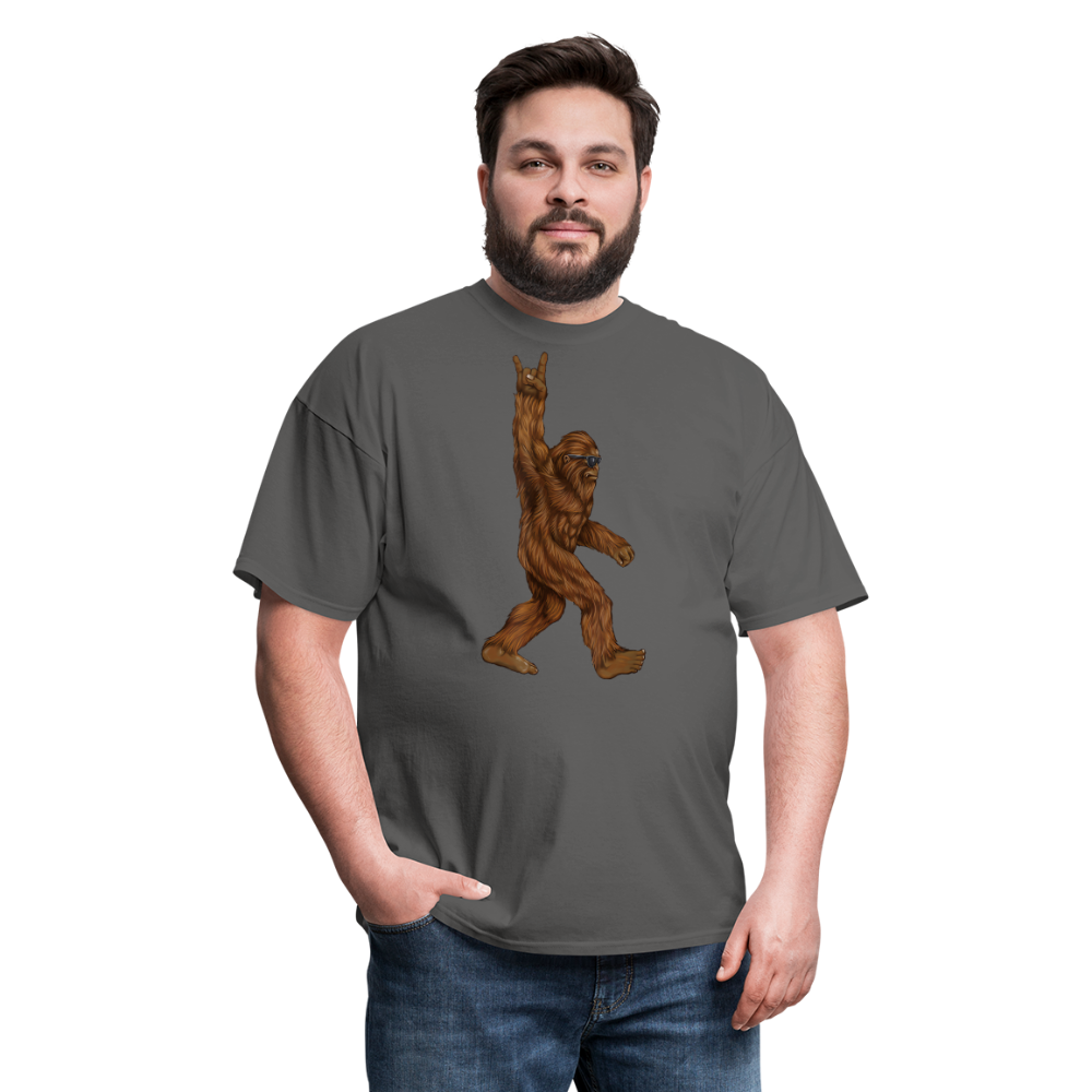 Rock On Bigfoot Sasquatch With Sunglasses Rock And Roll Graphic Tee Unisex Classic T-Shirt - charcoal