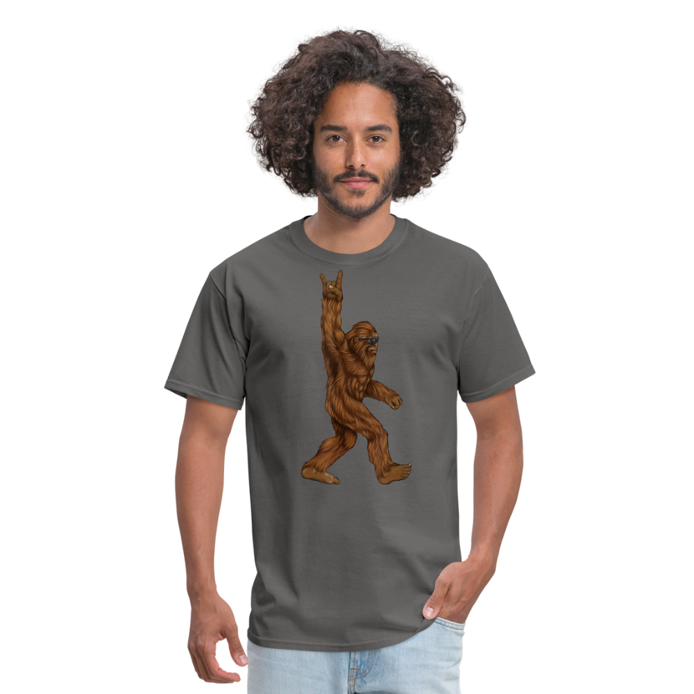 Rock On Bigfoot Sasquatch With Sunglasses Rock And Roll Graphic Tee Unisex Classic T-Shirt - charcoal