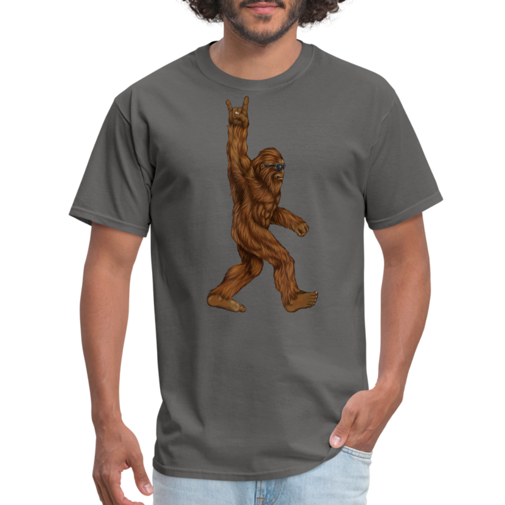 Rock On Bigfoot Sasquatch With Sunglasses Rock And Roll Graphic Tee Unisex Classic T-Shirt - charcoal