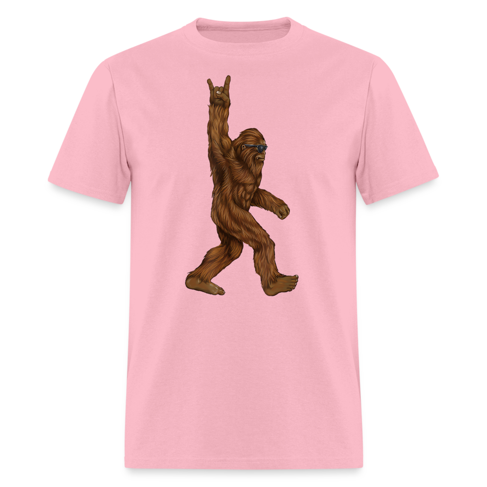 Rock On Bigfoot Sasquatch With Sunglasses Rock And Roll Graphic Tee Unisex Classic T-Shirt - pink
