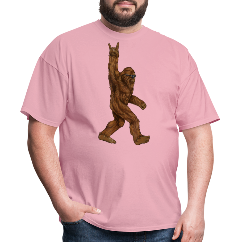 Rock On Bigfoot Sasquatch With Sunglasses Rock And Roll Graphic Tee Unisex Classic T-Shirt - pink