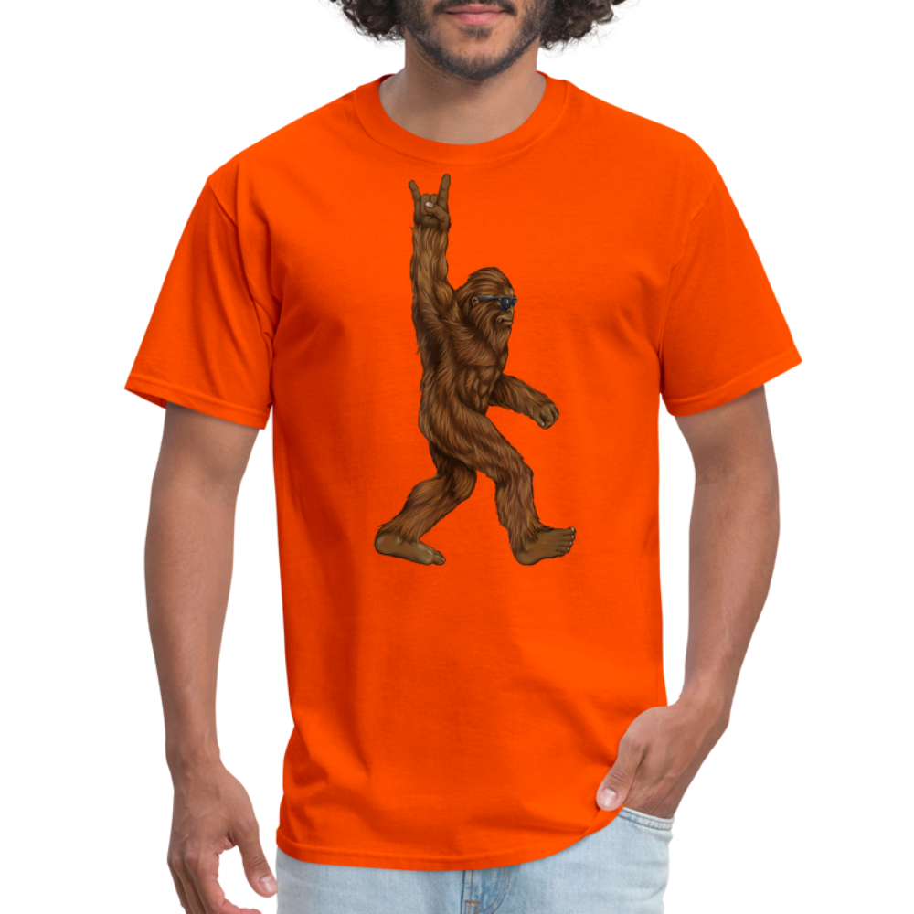 Rock On Bigfoot Sasquatch With Sunglasses Rock And Roll Graphic Tee Unisex Classic T-Shirt - orange