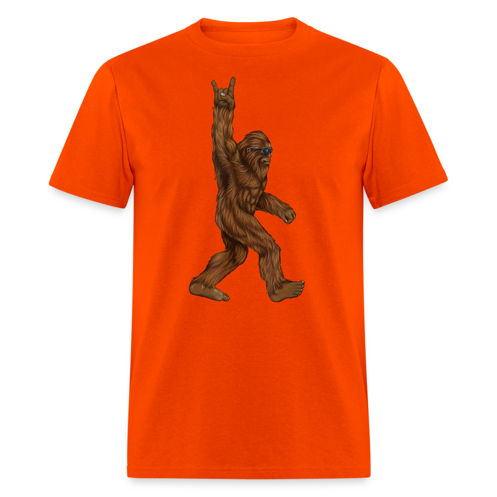 Rock On Bigfoot Sasquatch With Sunglasses Rock And Roll Graphic Tee Unisex Classic T-Shirt - orange