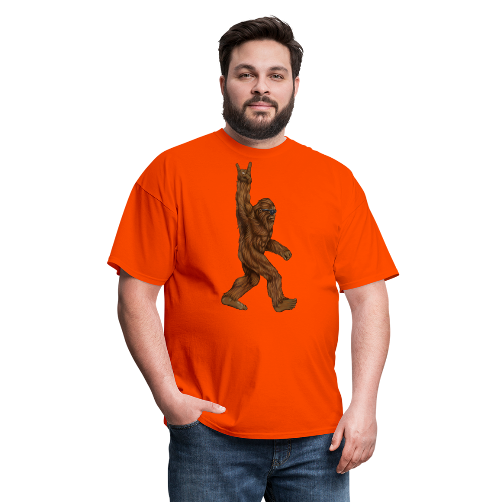 Rock On Bigfoot Sasquatch With Sunglasses Rock And Roll Graphic Tee Unisex Classic T-Shirt - orange