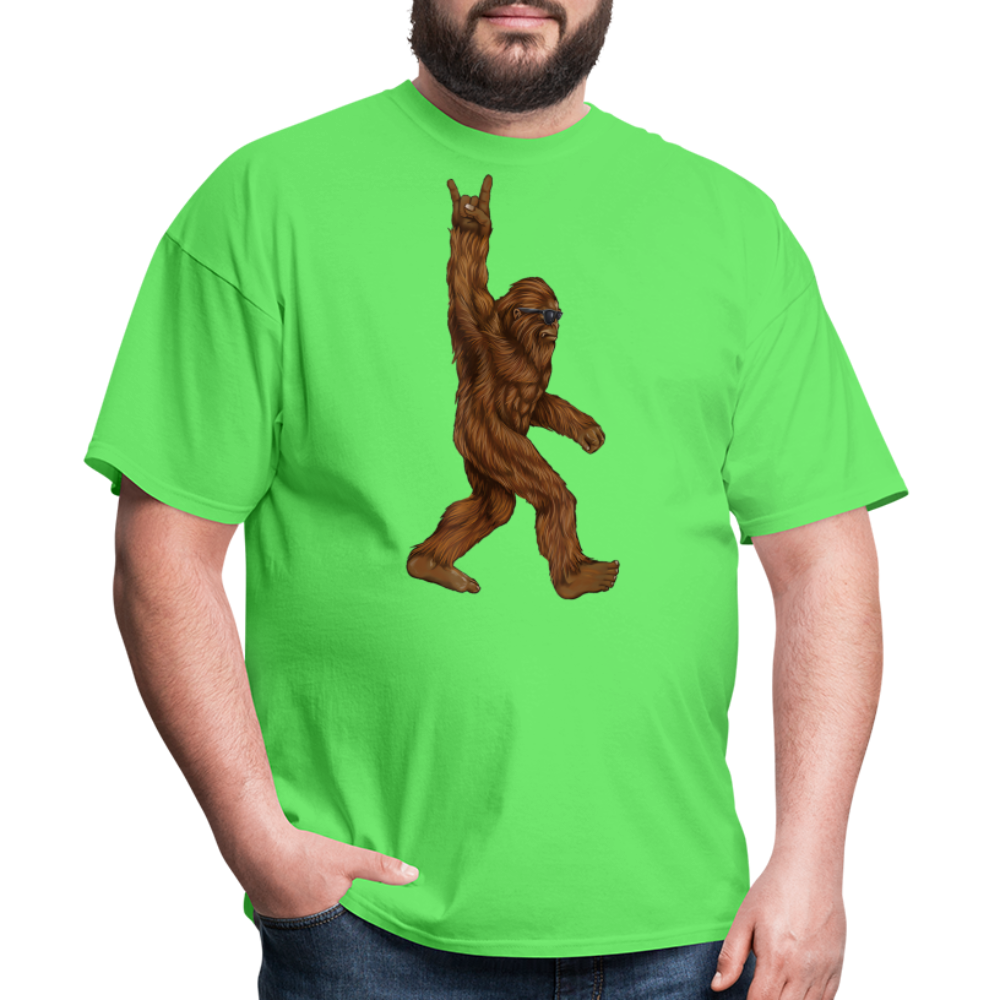 Rock On Bigfoot Sasquatch With Sunglasses Rock And Roll Graphic Tee Unisex Classic T-Shirt - kiwi