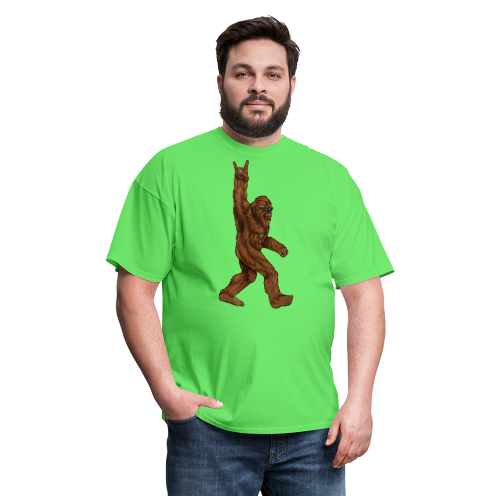 Rock On Bigfoot Sasquatch With Sunglasses Rock And Roll Graphic Tee Unisex Classic T-Shirt - kiwi