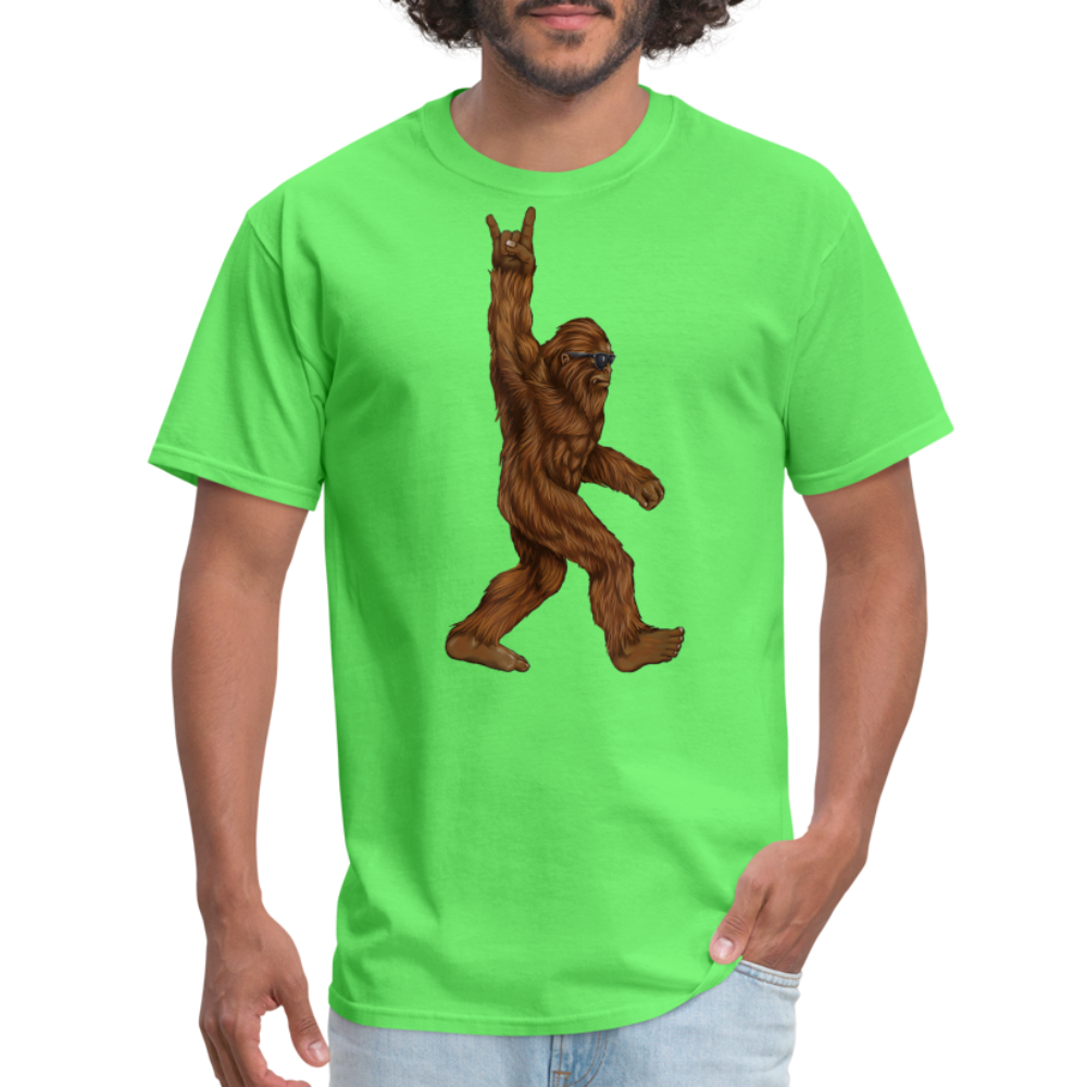 Rock On Bigfoot Sasquatch With Sunglasses Rock And Roll Graphic Tee Unisex Classic T-Shirt - kiwi