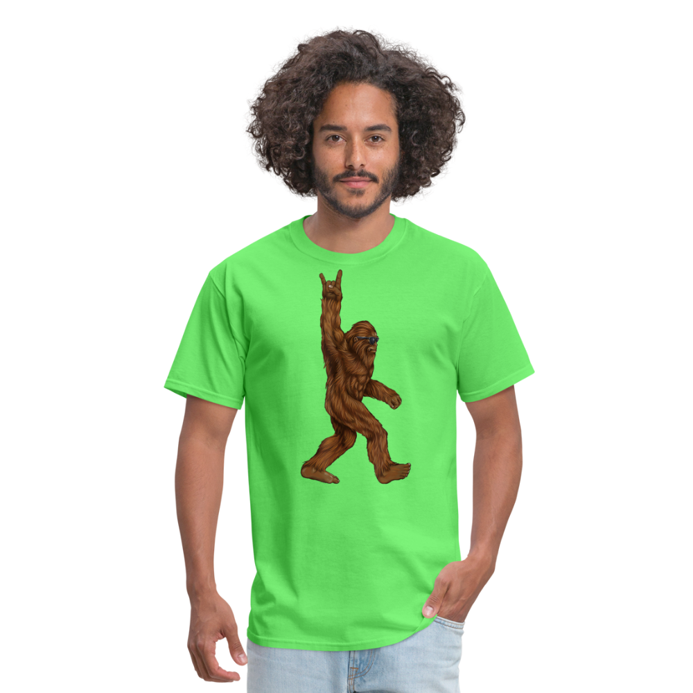 Rock On Bigfoot Sasquatch With Sunglasses Rock And Roll Graphic Tee Unisex Classic T-Shirt - kiwi