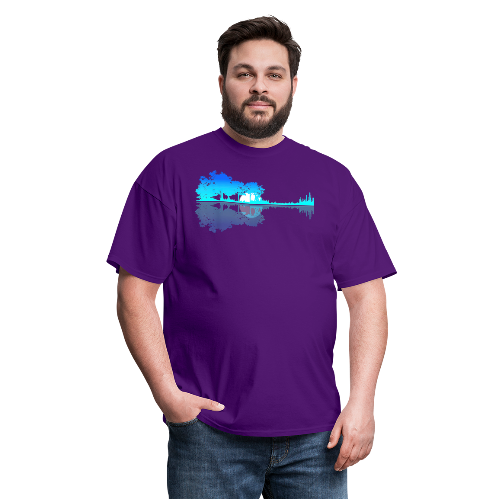 Guitar Lake Shadow Musician Graphic Tee Unisex Classic T-Shirt - purple