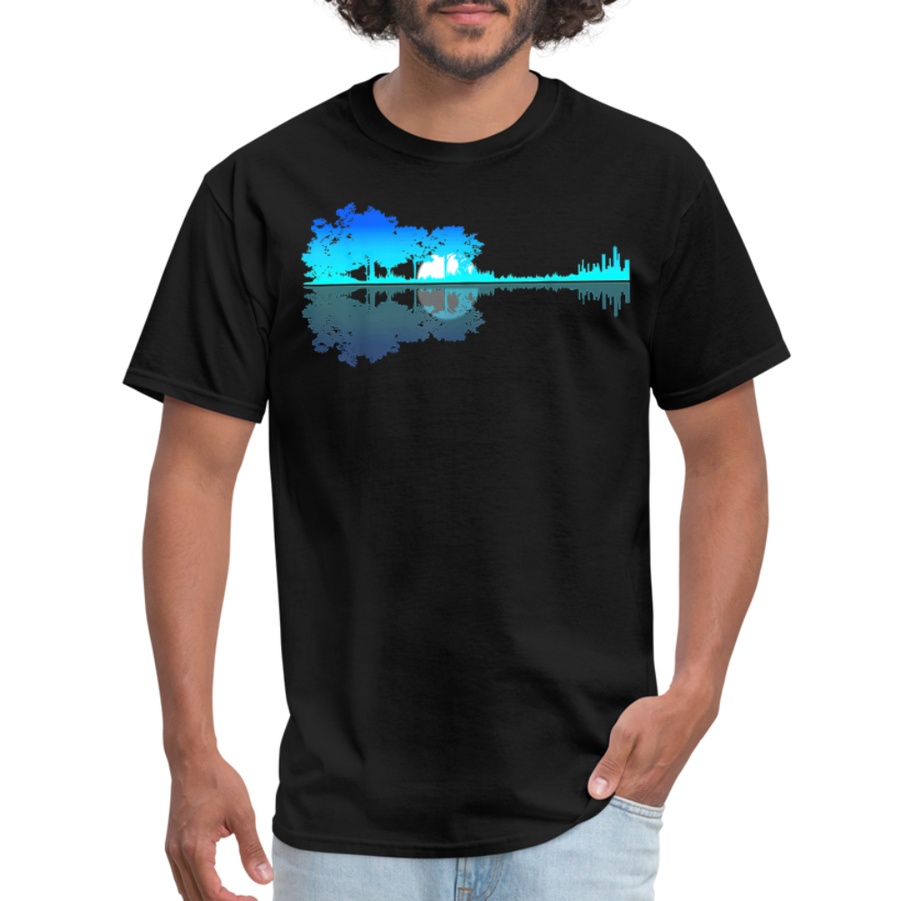 Guitar Lake Shadow Musician Graphic Tee Unisex Classic T-Shirt - black