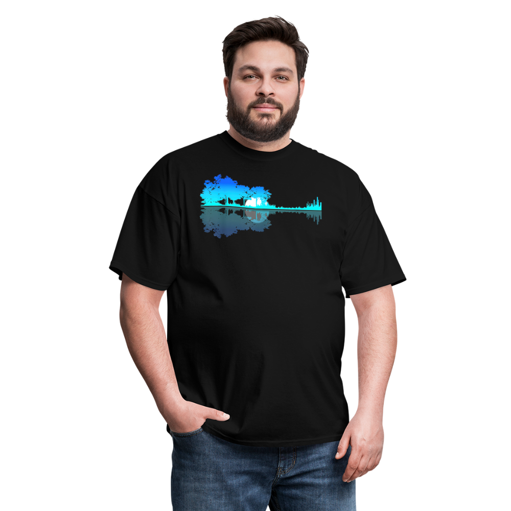 Guitar Lake Shadow Musician Graphic Tee Unisex Classic T-Shirt - black