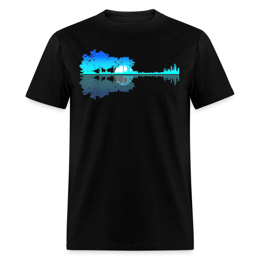 Guitar Lake Shadow Musician Graphic Tee Unisex Classic T-Shirt - black