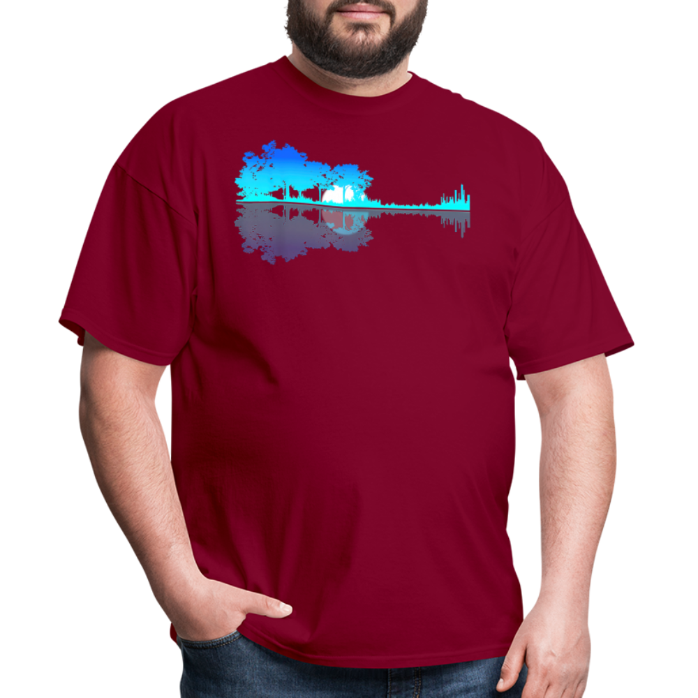 Guitar Lake Shadow Musician Graphic Tee Unisex Classic T-Shirt - burgundy