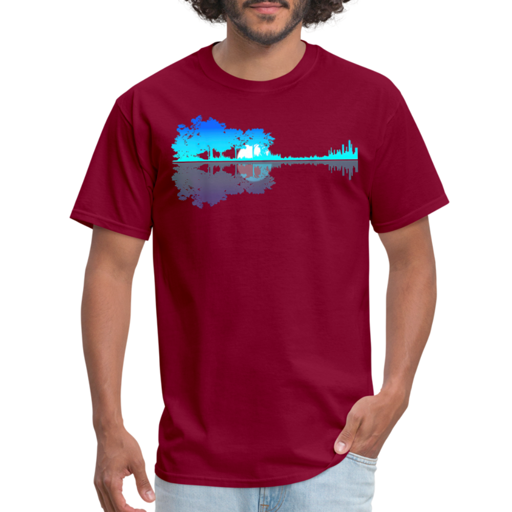 Guitar Lake Shadow Musician Graphic Tee Unisex Classic T-Shirt - burgundy