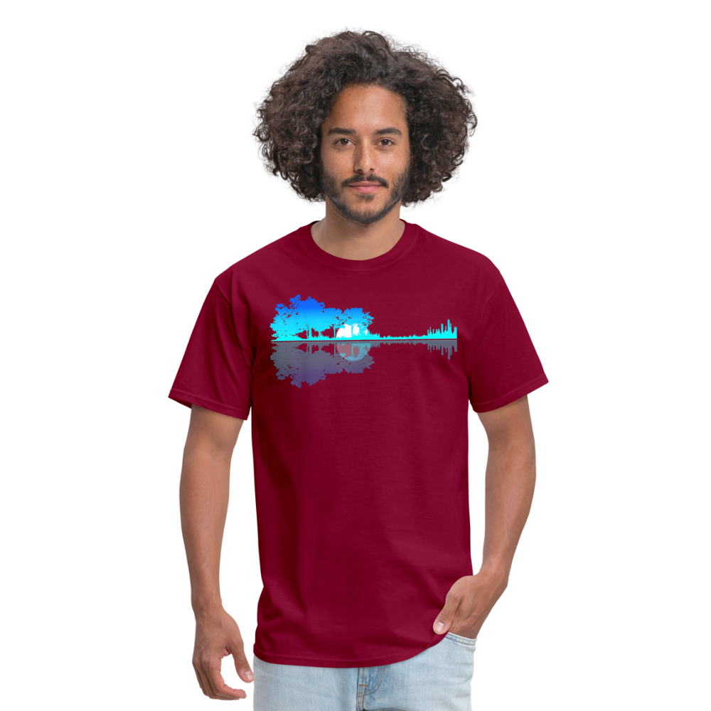 Guitar Lake Shadow Musician Graphic Tee Unisex Classic T-Shirt - burgundy