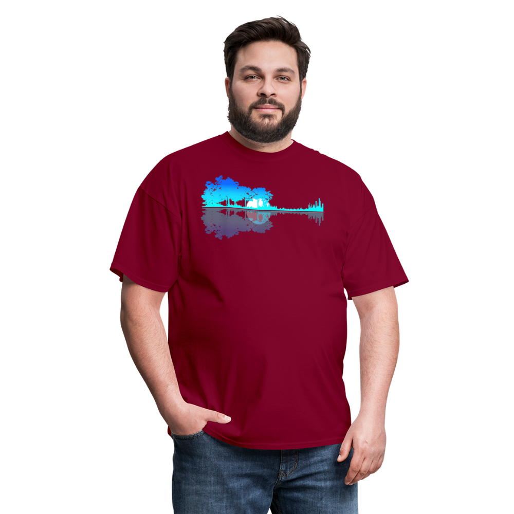 Guitar Lake Shadow Musician Graphic Tee Unisex Classic T-Shirt - burgundy