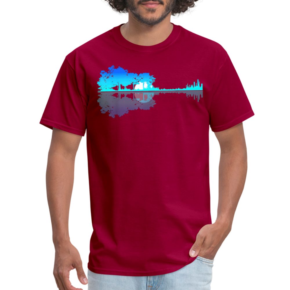 Guitar Lake Shadow Musician Graphic Tee Unisex Classic T-Shirt - dark red
