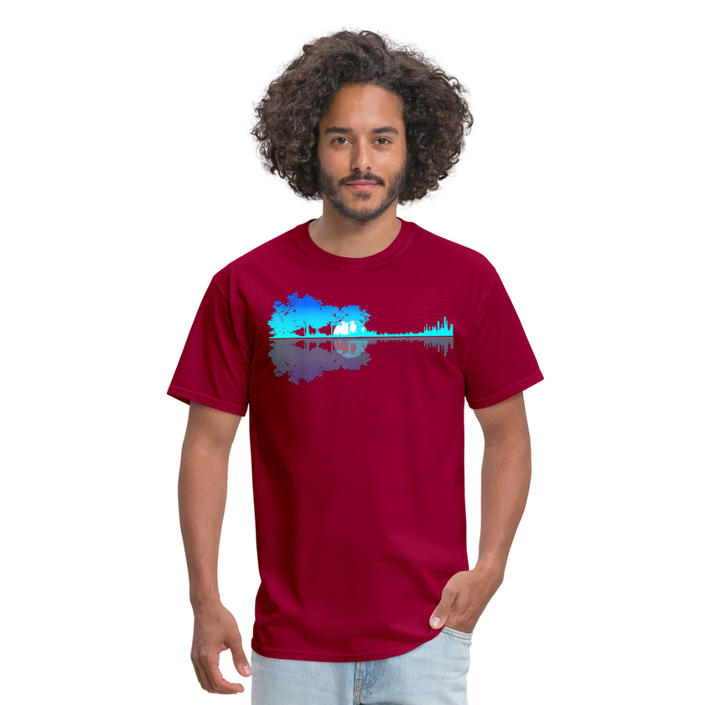 Guitar Lake Shadow Musician Graphic Tee Unisex Classic T-Shirt - dark red