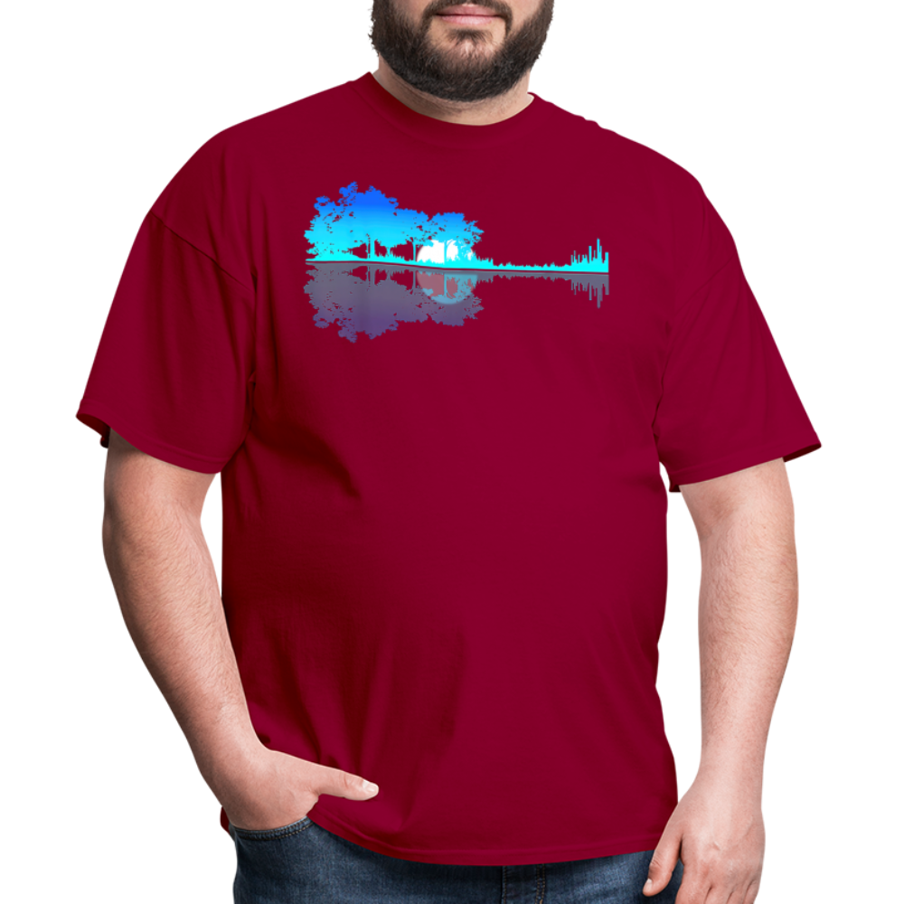 Guitar Lake Shadow Musician Graphic Tee Unisex Classic T-Shirt - dark red