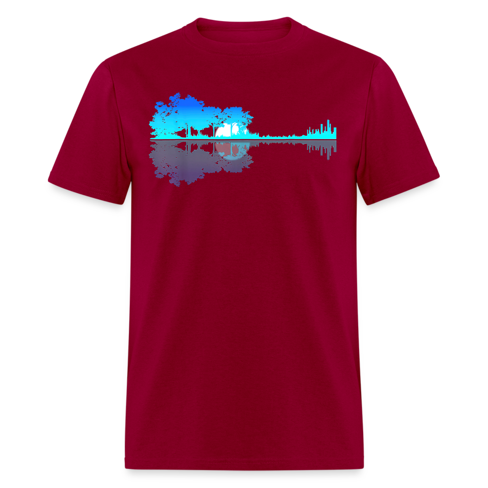 Guitar Lake Shadow Musician Graphic Tee Unisex Classic T-Shirt - dark red